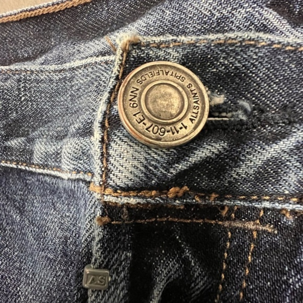 SOLD ARCHIVE 1 AllSaints Nash Iggy Fit Jeans Faded 34-36W Embroidered Denim - Picture 6 of 14